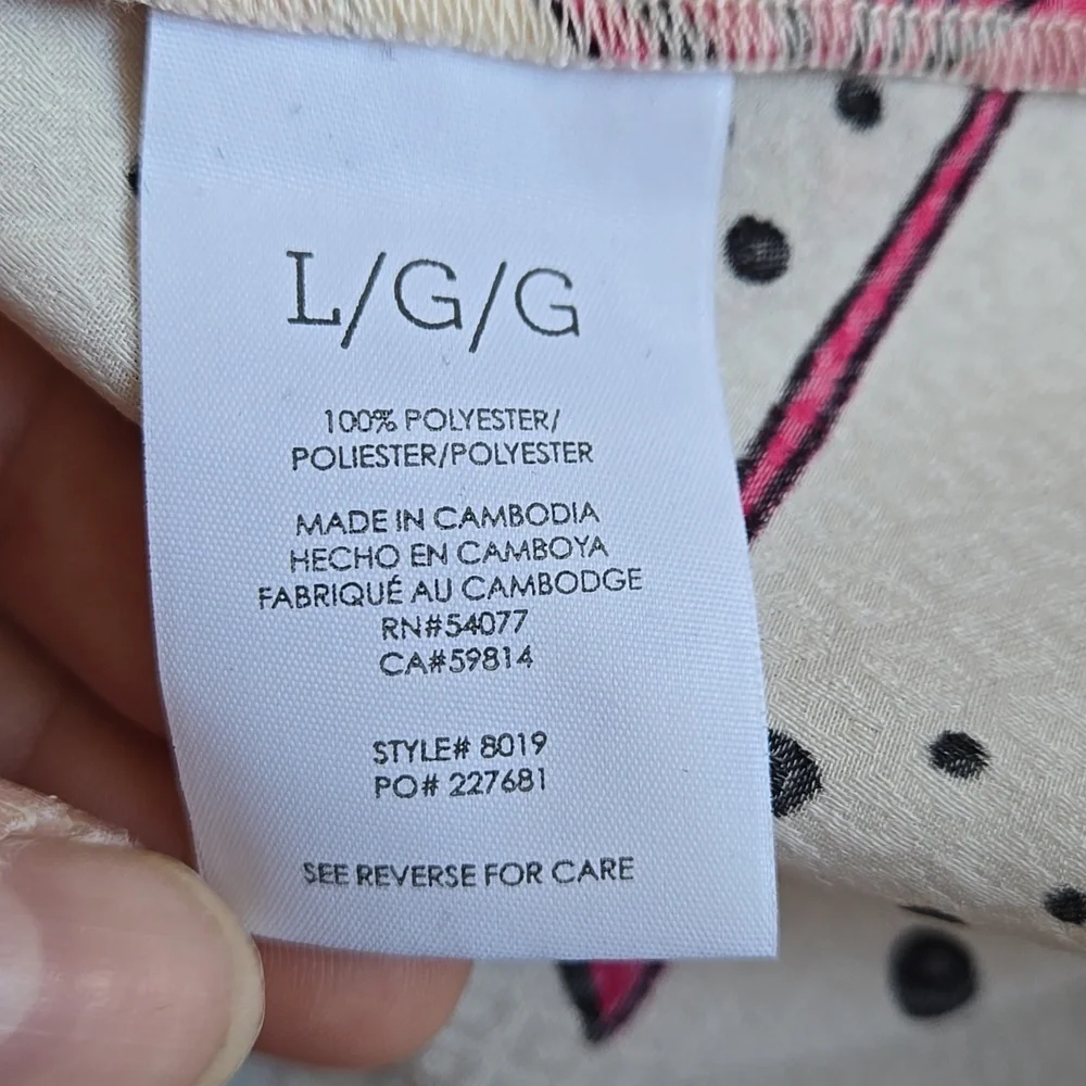Cabi Pink Floral Polka Dot Blouse Sleeveless Button Front Cream Lightweight Chic - Picture 5 of 5